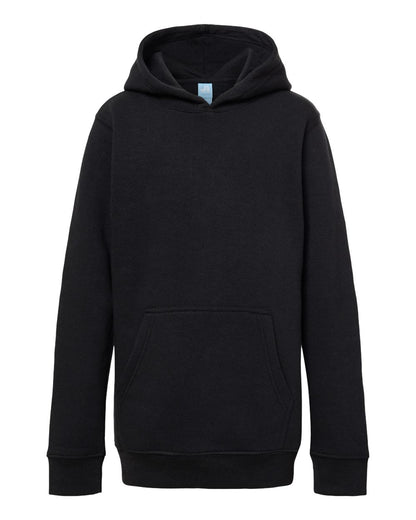 J. America Youth Triblend Fleece Hooded Sweatshirt 8880 #color_Black Solid