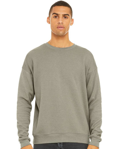 BELLA + CANVAS Unisex Sponge Fleece Drop Shoulder Crewneck Sweatshirt 3945 #colormdl_Heather Stone