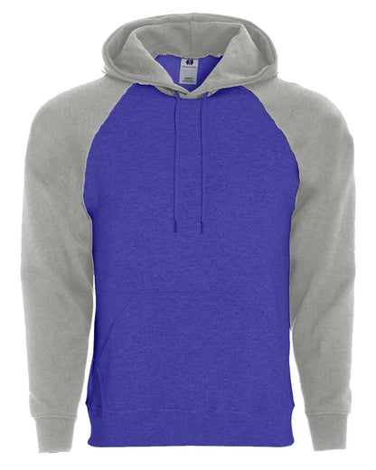 Holloway Men's Athletic Fleece Banner Hooded Sweatshirt 229179 #color_Purple/ Athletic Heather