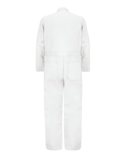 Red Kap Men's Extended Sizes Button-Front Cotton Coveral CC16EXT #color_White