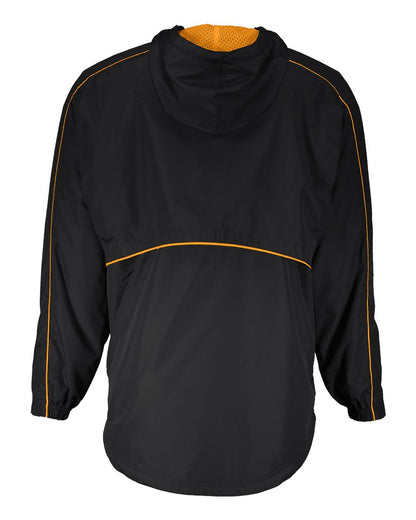 Holloway Men's Wizard Quarter-Zip Hooded Pullover 229016 #color_Black/ Light Gold