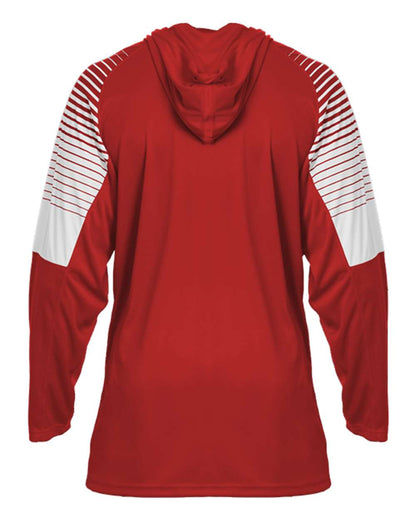 Badger Men's Lineup Hooded Long Sleeve T-Shirt 4211 #color_Red