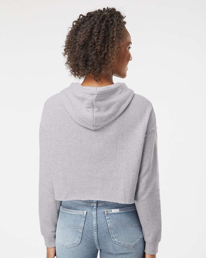 Independent Trading Co. Women’s Lightweight Crop Hooded Sweatshirt AFX64CRP #colormdl_Grey Heather