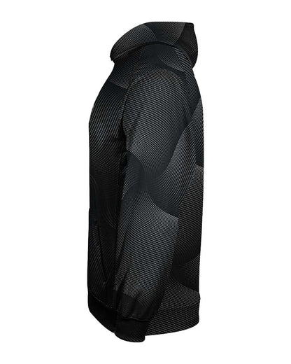Badger Youth Warp Hooded Long Sleeve T-Shirt 2413 #color_Black