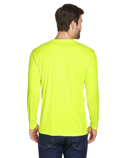 UltraClub Men's Cool & Dry Sport Long Sleeve Performance Interlock T-Shirt 8422 #colormdl_Bright Yellow