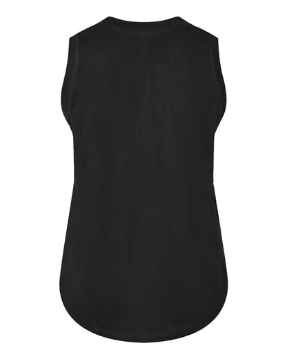 LAT Women's Curvy Relaxed Fine Jersey Tank 3892 #color_Black