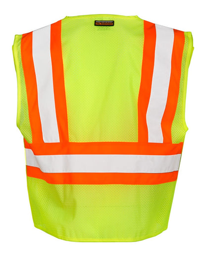 Kishigo Unisex Contrasting Mesh Breakaway Vest 1174-1176 #color_Lime