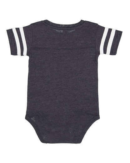 Rabbit Skins Infant Football Fine Jersey Bodysuit 4437 #color_Vintage Navy/ White