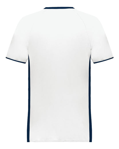 Augusta Sportswear Cutter V-Neck Jersey 6907 #color_White/ Navy