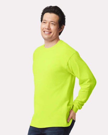 Gildan Unisex Ultra Cotton® Long Sleeve T-Shirt 2400 #colormdl_Safety Green