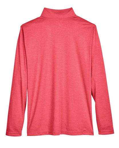 Team 365 Men's Zone Sonic Heather Performance Quarter-Zip Pullover TT31H #color_Sport Red Heather