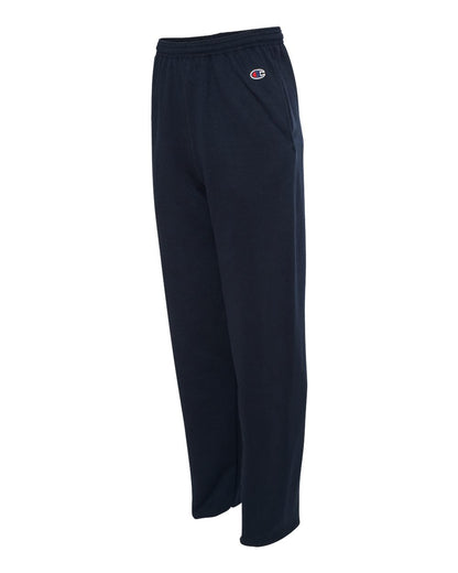 Champion Men's Powerblend® Open-Bottom Sweatpants with Pockets P800 #color_Navy