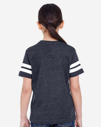 LAT Youth Football Fine Jersey Tee 6137 #colormdl_Vintage Navy/ White