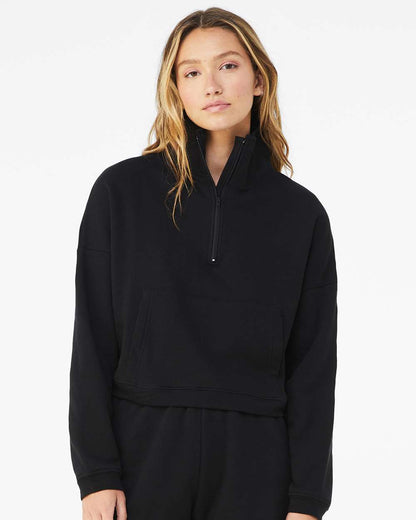 BELLA + CANVAS Women’s Sponge Fleece Half Zip Pullover 3953 #colormdl_Black