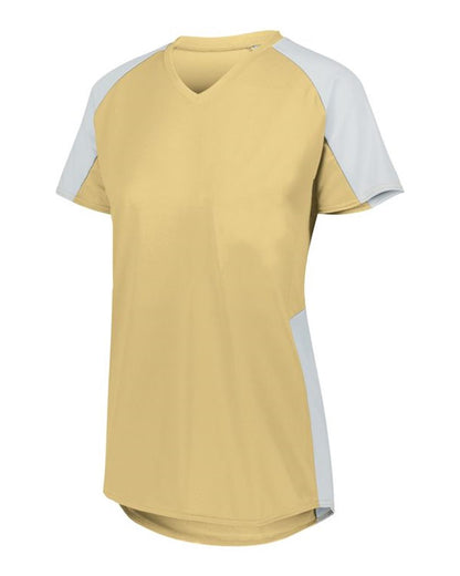 Augusta Sportswear Women's Cutter Jersey 1522 #color_Vegas Gold/ White