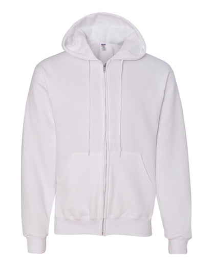JERZEES Unisex Super Sweats NuBlend® Full-Zip Hooded Sweatshirt 4999MR #color_White