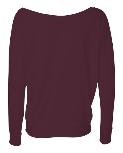 BELLA + CANVAS Women’s Flowy Off Shoulder Long Sleeve Tee 8850 #color_Maroon
