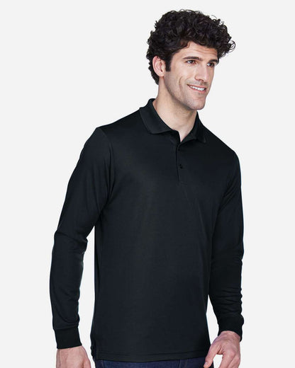 CORE365 Men's Tall Pinnacle Performance Long Sleeve Piqué Polo 88192T #colormdl_Black