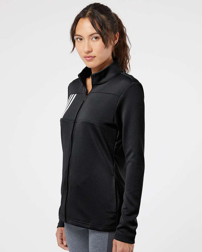 Adidas Women's 3-Stripes Double Knit Full-Zip A483 #colormdl_Black/ Grey Two