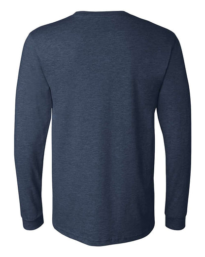 BELLA + CANVAS Heather CVC Long Sleeve Tee 3501CVC #color_Heather Navy