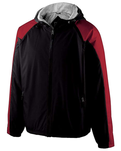Holloway Men's Homefield Hooded Jacket 229111 #color_Black/ Scarlet