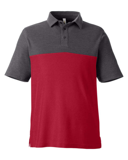 CORE365 Men's Fusion ChromaSoft™ Colorblock Polo CE112C #color_Classic Red/ Carbon Heather