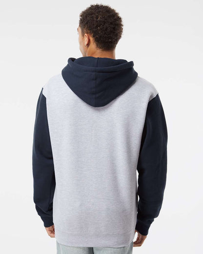 Independent Trading Co. Heavyweight Hooded Sweatshirt IND4000 #colormdl_Grey Heather/ Slate Blue