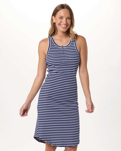 Boxercraft Women's Vivian Dress BW4201 #colormdl_White/ Navy