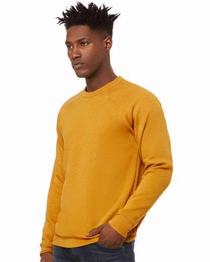 BELLA + CANVAS Sponge Fleece Raglan Crewneck Sweatshirt 3901 #colormdl_Heather Mustard