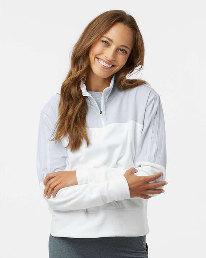 Adidas Women's Fleece Quarter-Zip Pullover A601 #colormdl_Halo Blue