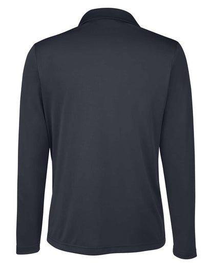 Team 365 Women's Zone Performance Long Sleeve Polo TT51LW #color_Black
