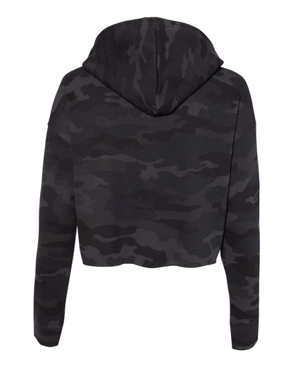 Independent Trading Co. Women’s Lightweight Crop Hooded Sweatshirt AFX64CRP #color_Black Camo