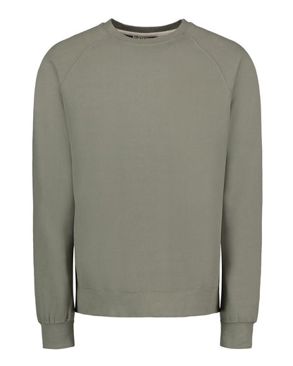 MV Sport Men's Vintage Fleece Raglan Crewneck Sweatshirt 17116 #color_Sage