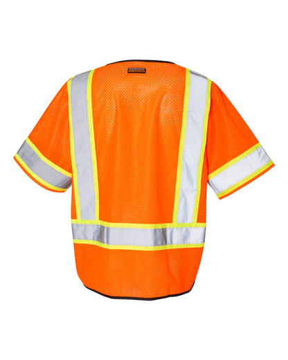 Kishigo Unisex Class 3 Mesh Zippered Vest 1565-1566 #color_Orange