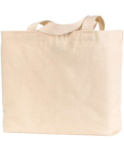 Bayside USA Made Cotton Canvas Jumbo Tote Bag BS600 #color_Natural