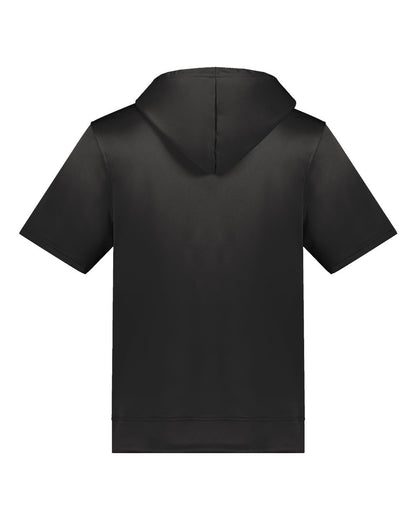 Augusta Sportswear Fleece Short Sleeve Hooded Pullover 6871 #color_Black