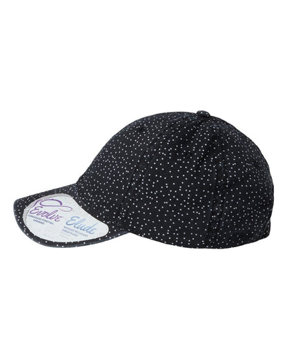 Infinity Her Women's Garment-Washed Fashion Print Cap HATTIE #color_Black/ White Polka Dots