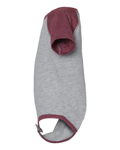 Rabbit Skins Infant Baseball Fine Jersey Bodysuit 4430 #color_Vintage Heather/ Vintage Burgundy