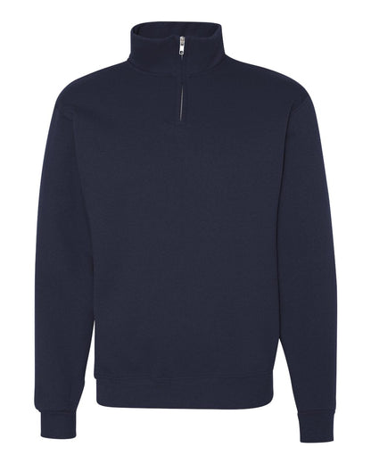 JERZEES Unisex Nublend® Cadet Collar Quarter-Zip Sweatshirt 995MR #color_J. Navy