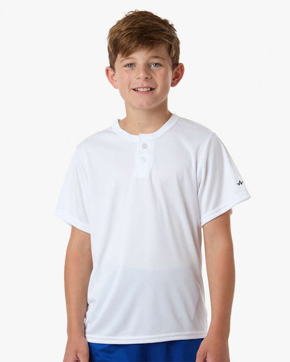 Alleson Athletic Youth B-Core Placket Jersey 2930 #colormdl_White