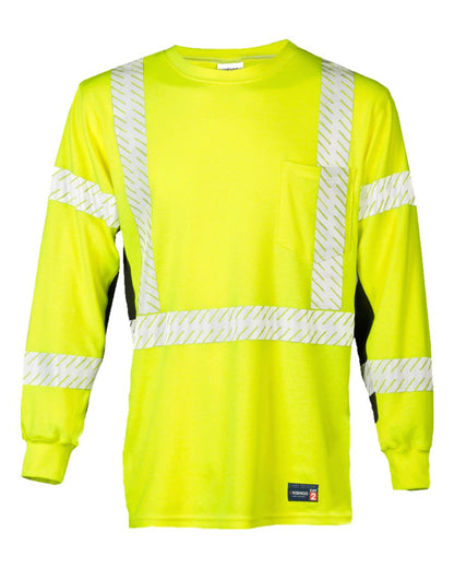 Kishigo Unisex Tall FR Long Sleeve T-Shirt F506T #color_Lime