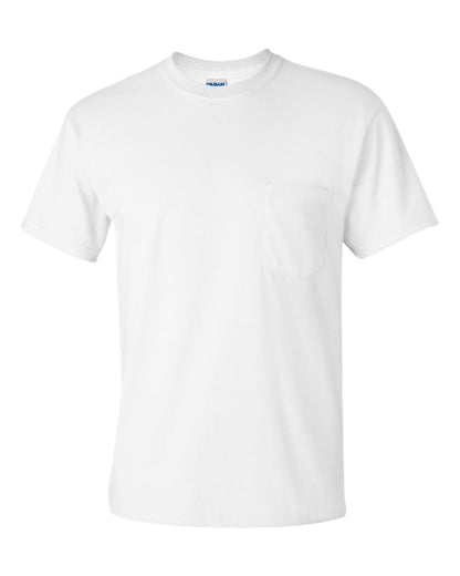Gildan Unisex Ultra Cotton® Pocket T-Shirt 2300 #color_White
