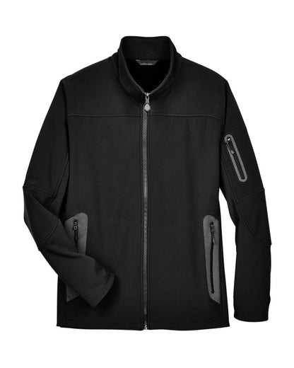 North End Men's Three Layer Fleece Bonded Shell Technical Jacket 88138 #color_Black