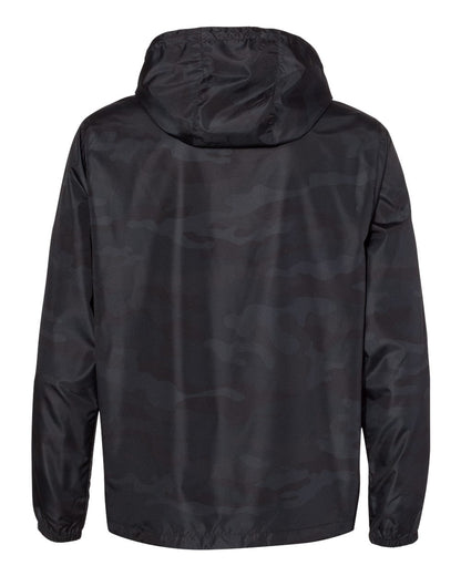 Independent Trading Co. Unisex Lightweight Quarter-Zip Windbreaker Pullover Jacket EXP54LWP #color_Black Camo