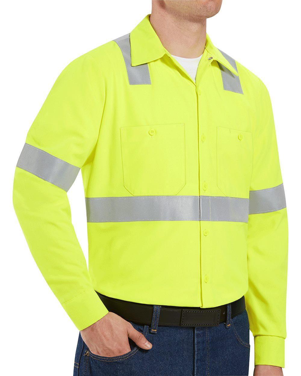 Red Kap Men's Tall High Visibility Work Shirt SS14HVT