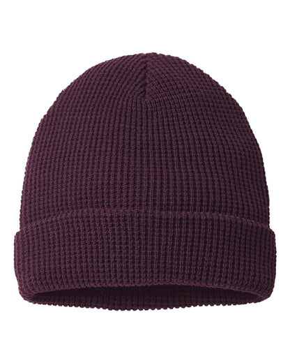 Richardson Waffle Cuffed Beanie 146R #color_Burgundy