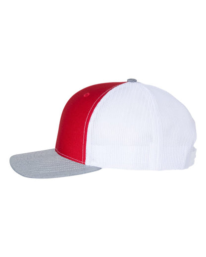 Richardson Snapback Trucker Cap 112 #color_Red/ White/ Heather Grey