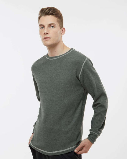 J. America Men's Vintage Thermal Long Sleeve T-Shirt 8238 #colormdl_Charcoal Heather/ Vintage White