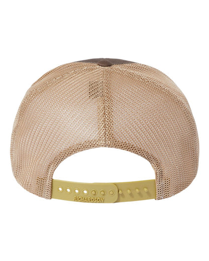 Richardson 112+ R-Flex Adjustable Trucker Cap 112PL #color_Brown/ Khaki