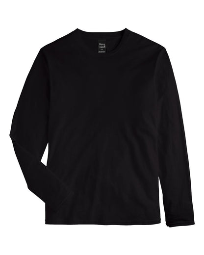 Hanes Unisex Perfect-T Long Sleeve T-Shirt 498L #color_Black